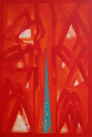 Abstract acrylic painting titled 'Untitled 15', 36x24 inches, by artist Ramesh Anand on Canvas