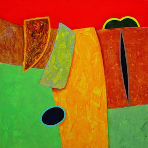 Abstract acrylic painting titled 'Untitled 15', 18x18 inches, by artist Bhushan Vaidhya on Canvas