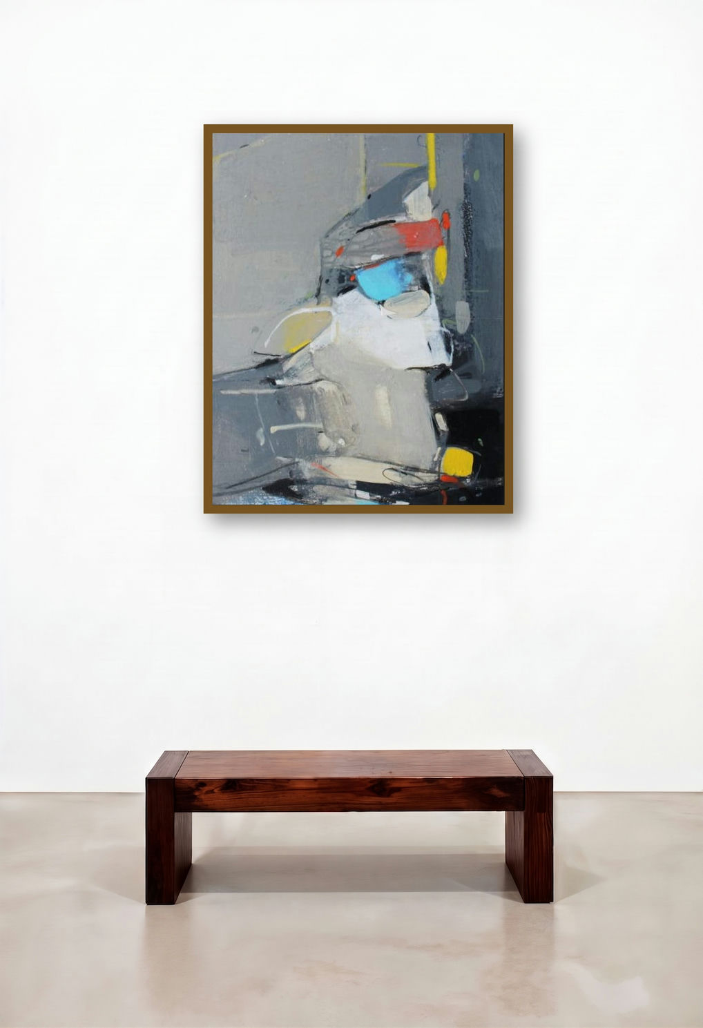 Untitled 15 (Contemplative Gaze) by artist Yuvraj Devkar displayed in a Urban Loft Penthouse