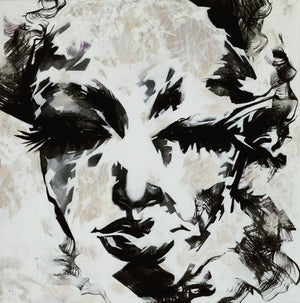 Portrait acrylic painting titled 'Untitled 15', 16x16 inches, by artist Vijay Shelar on Canvas