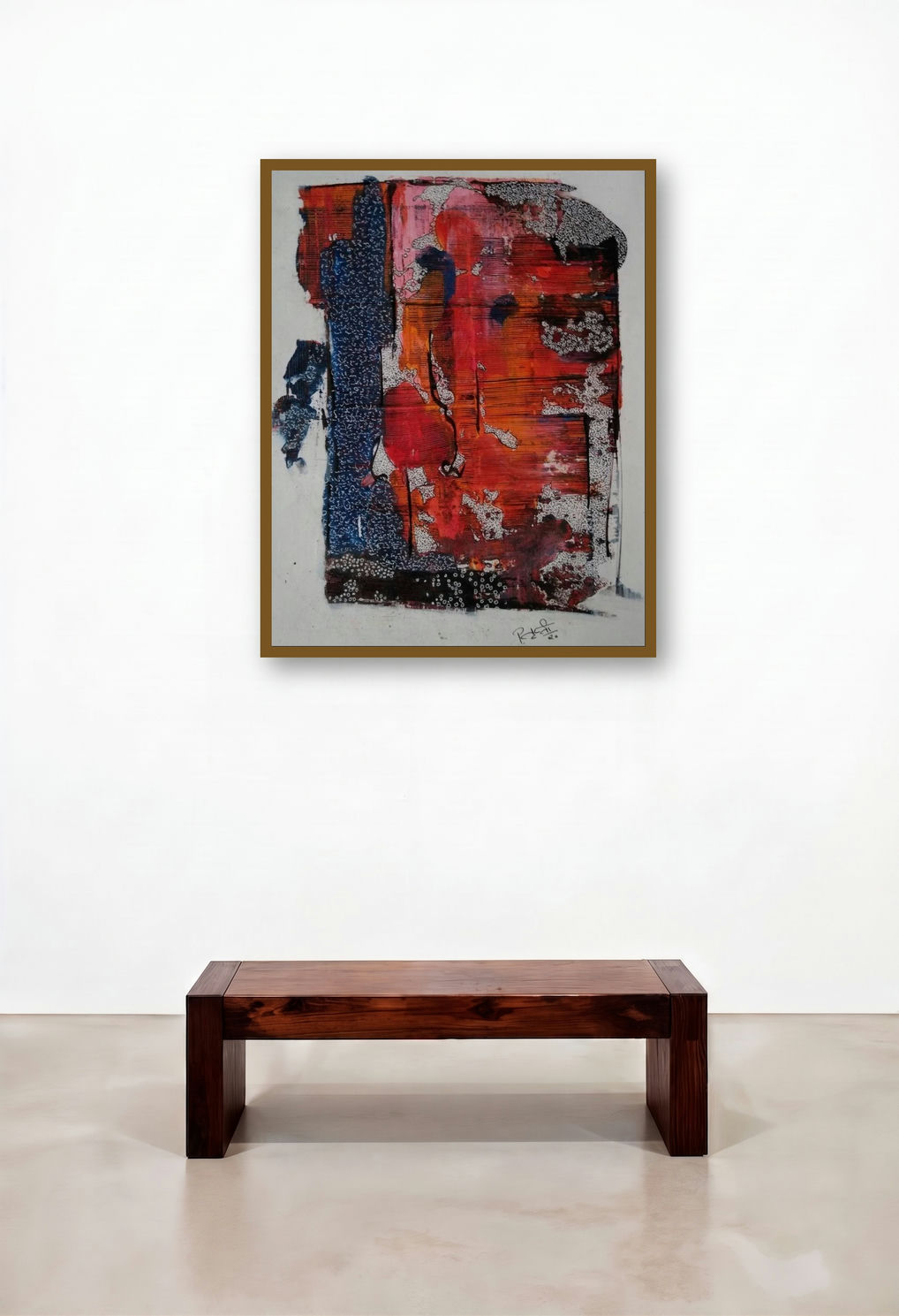 Untitled 15 (Untitled) by artist Trapti Porwal displayed in a Rustic Reception Area