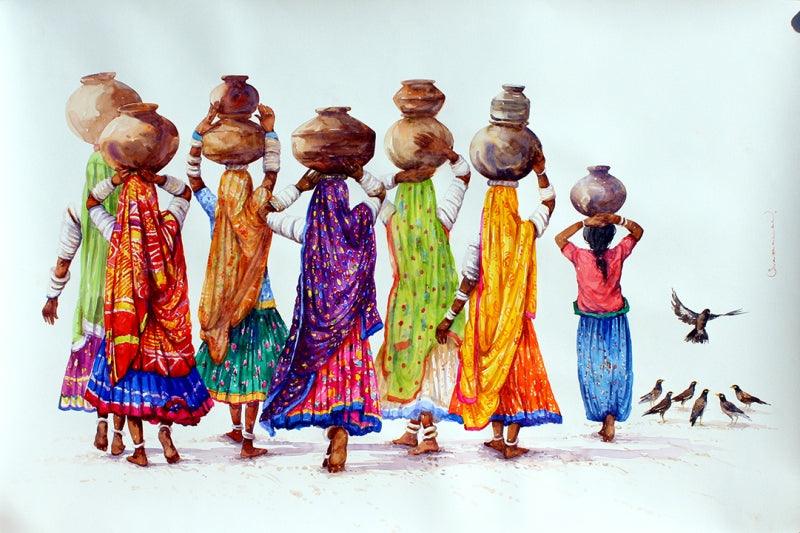 Figurative oil painting titled 'Untitled 15', 24x48 inches, by artist Siva Balan on Canvas