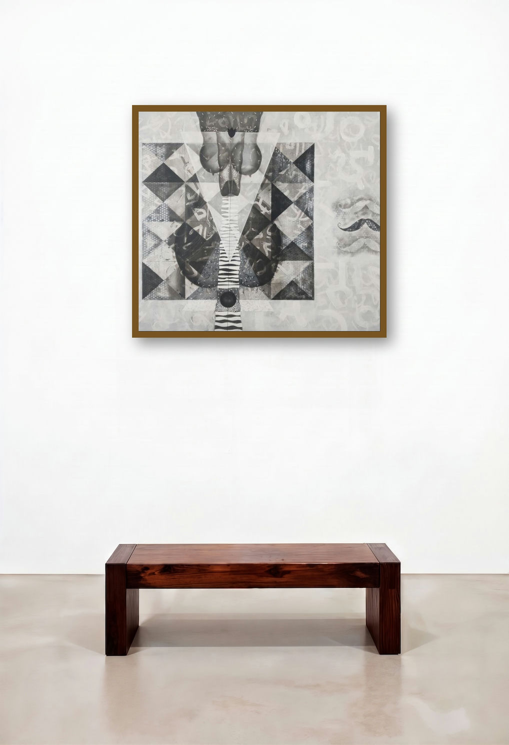 Untitled 151 (Hidden Depths) by artist Narendra Jatav displayed in a Minimalist Hallway
