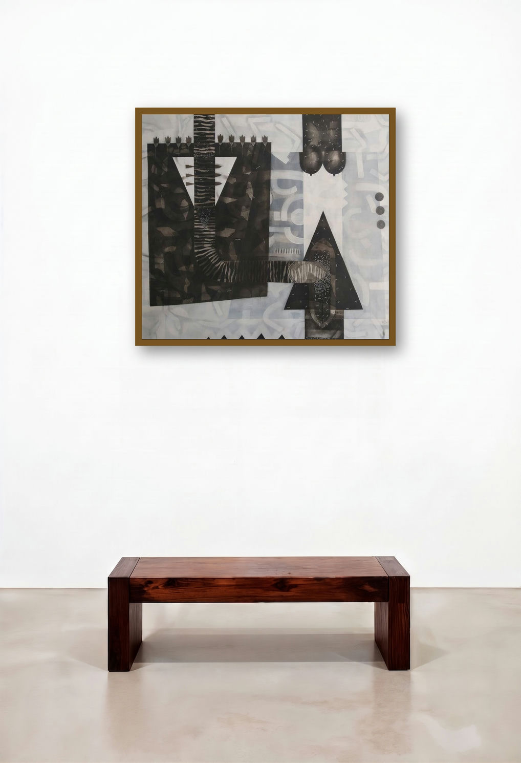 Untitled 152 (Hidden Depths) by artist Narendra Jatav displayed in a Elegant Family Room