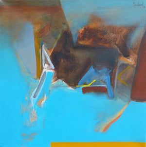 Abstract acrylic painting titled 'Untitled 152', 18x18 inches, by artist Shrikant Kadam on Canvas