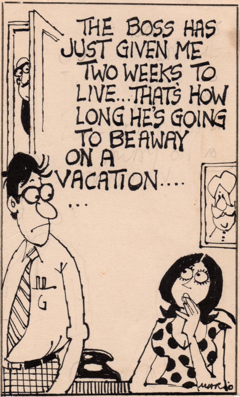 Figurative pen ink drawing titled 'Untitled 156', 5x3 inches, by artist Mario Miranda on Paper