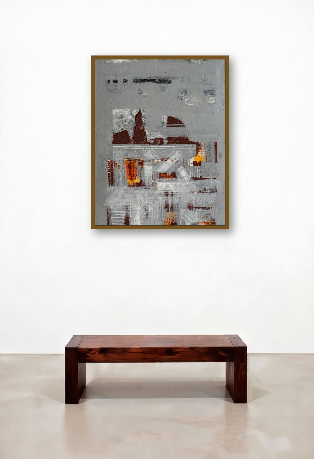 Untitled 16 (Urban Landscape) by artist Arvind Hate displayed in a Urban Loft Hotel Suite