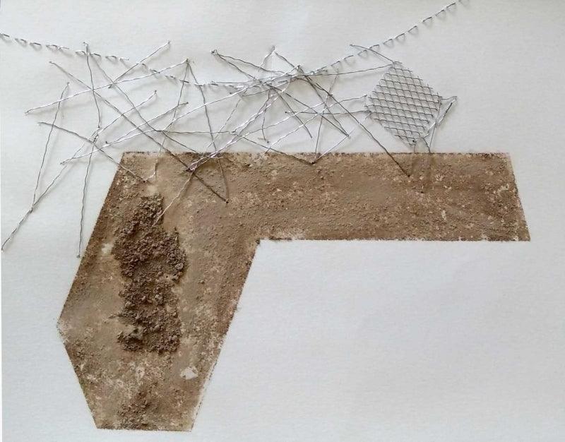 Abstract mixed media titled 'Untitled 16', 7x9 inches, by artist Santanu Dey on Acid Free Paper