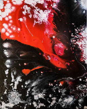 Abstract acrylic painting titled 'Untitled 16', 30x24 inches, by artist Kartikey Sharma on Canvas