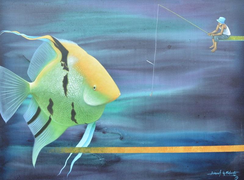 Animals acrylic painting titled 'Untitled 17', 36x48 inches, by artist Bikash Mohanta on Canvas