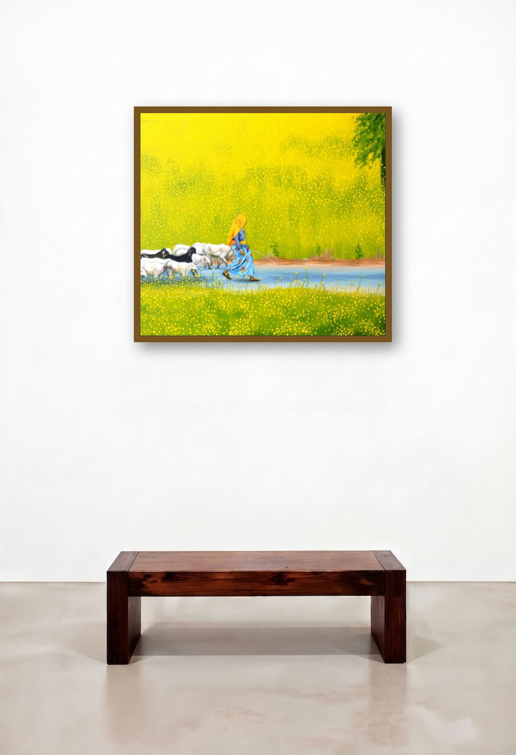 Untitled 17 (Golden Fields) by artist Pratap Kore displayed in a Coastal Reception Area