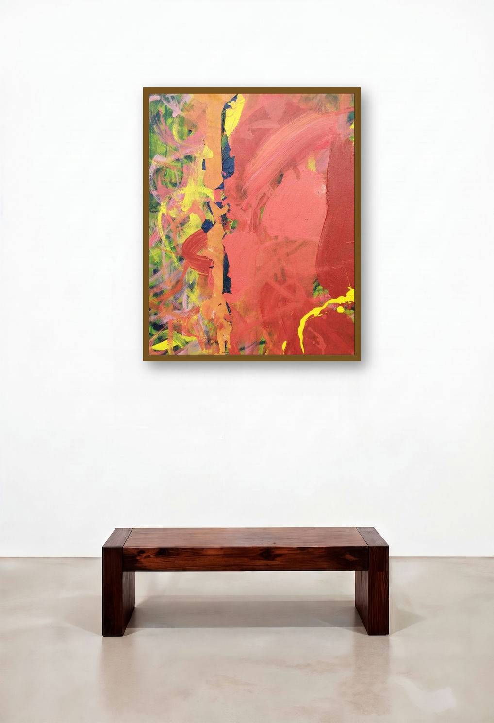 Untitled 17 (Eruption) by artist Vidya Sagar Singh displayed in a Japandi Hotel Suite