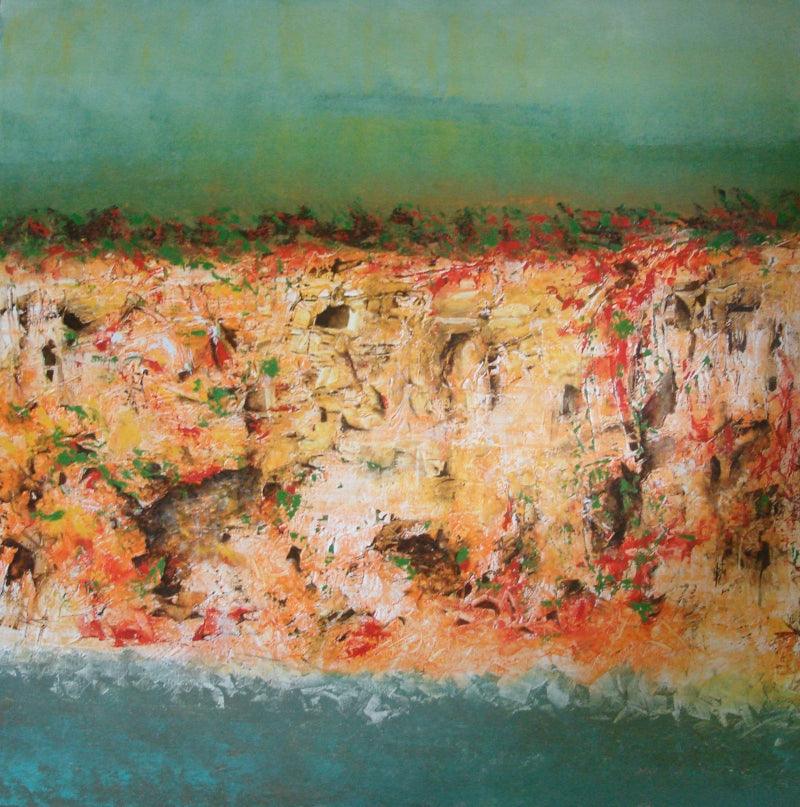 Abstract oil painting titled 'Untitled 17', 48x48 inches, by artist Vipta Kapadia on Canvas