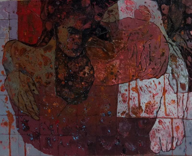 Figurative acrylic painting titled 'Untitled 17', 16x20 inches, by artist Swati Sable on Canvas