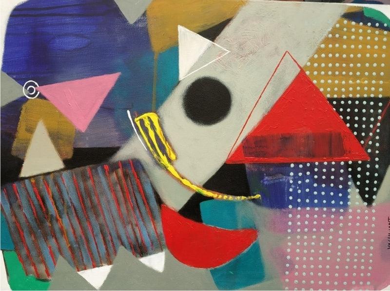 Abstract acrylic painting titled 'Untitled 17', 18x24 inches, by artist Yashwant Pawar on Canvas