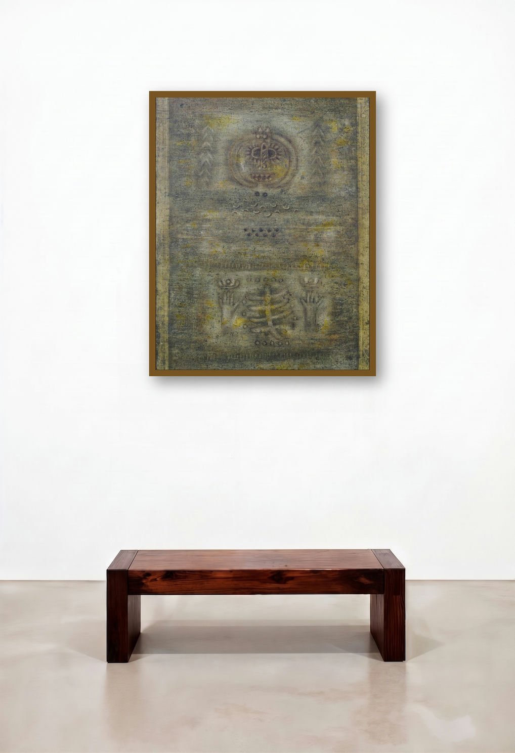 Untitled 17 by artist Ramesh Thorat displayed in a Elegant Living Room