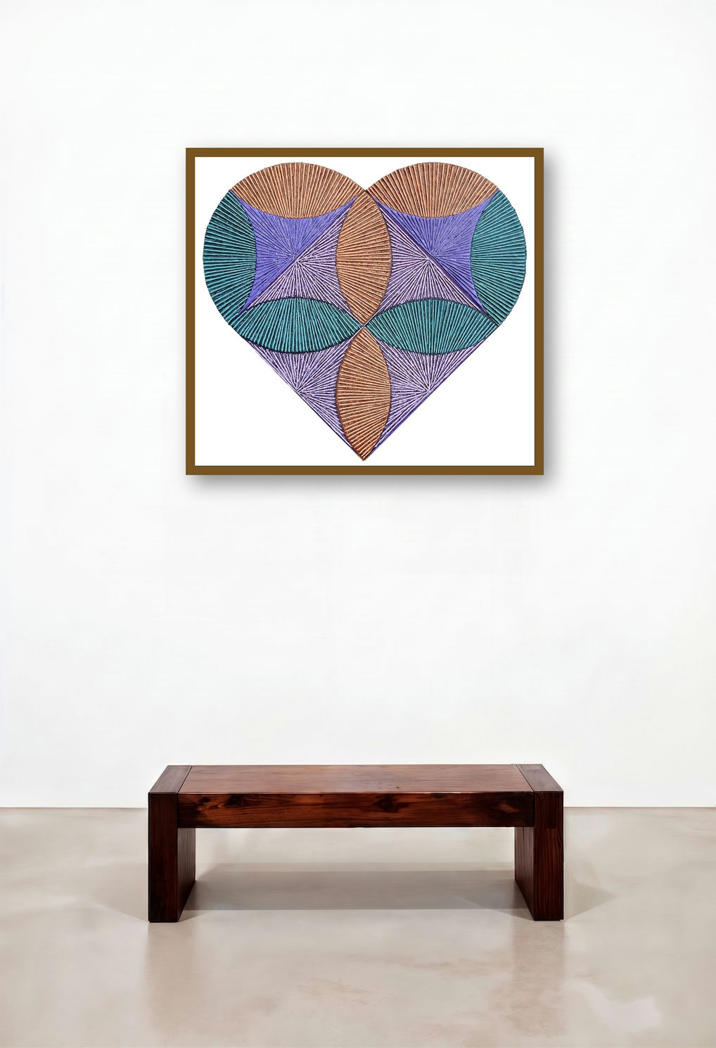 Untitled 171 (Intersecting Rhythms) by artist Sandesh Khule displayed in a Mid-Century Modern Executive Office