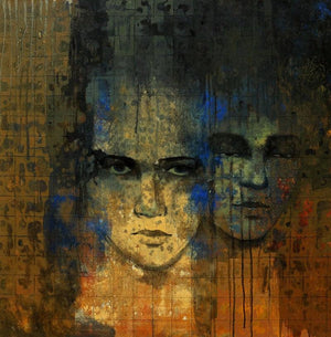 Figurative acrylic painting titled 'Untitled 18', 36x36 inches, by artist Swati Sable on Canvas