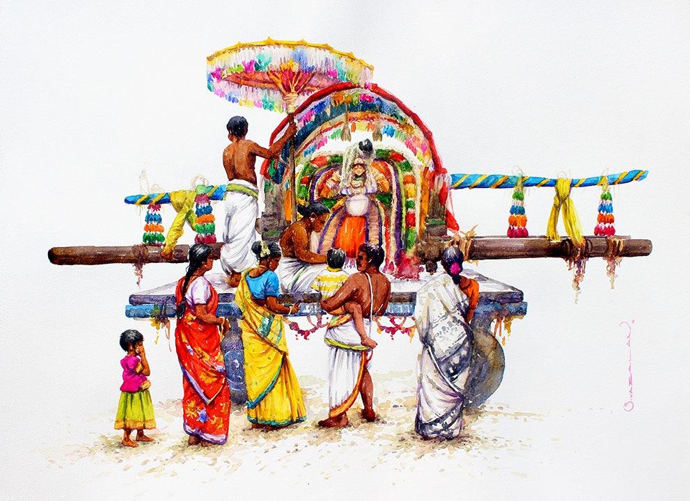 Figurative oil painting titled 'Untitled 19', 24x36 inches, by artist Siva Balan on Canvas