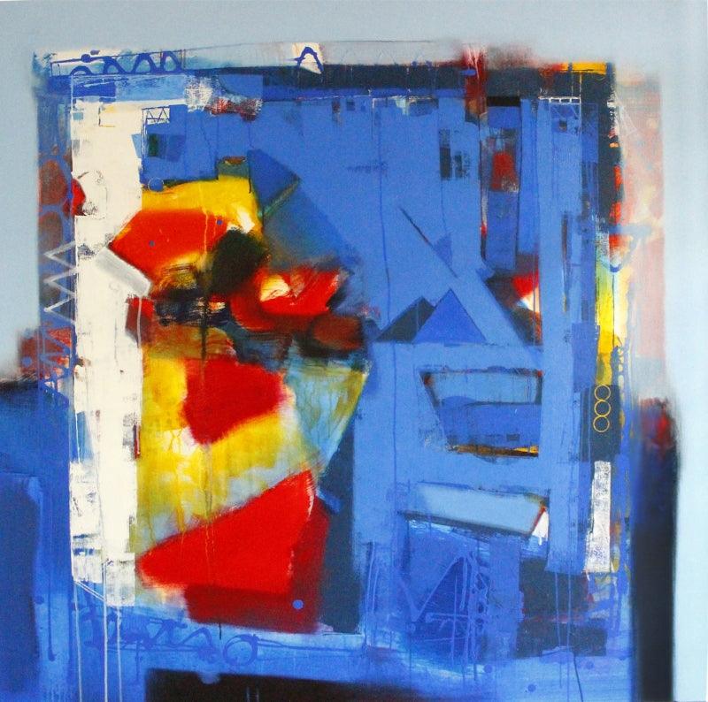 Abstract acrylic painting titled 'Untitled 2', 60x60 inches, by artist Sachin Pakhale on Canvas