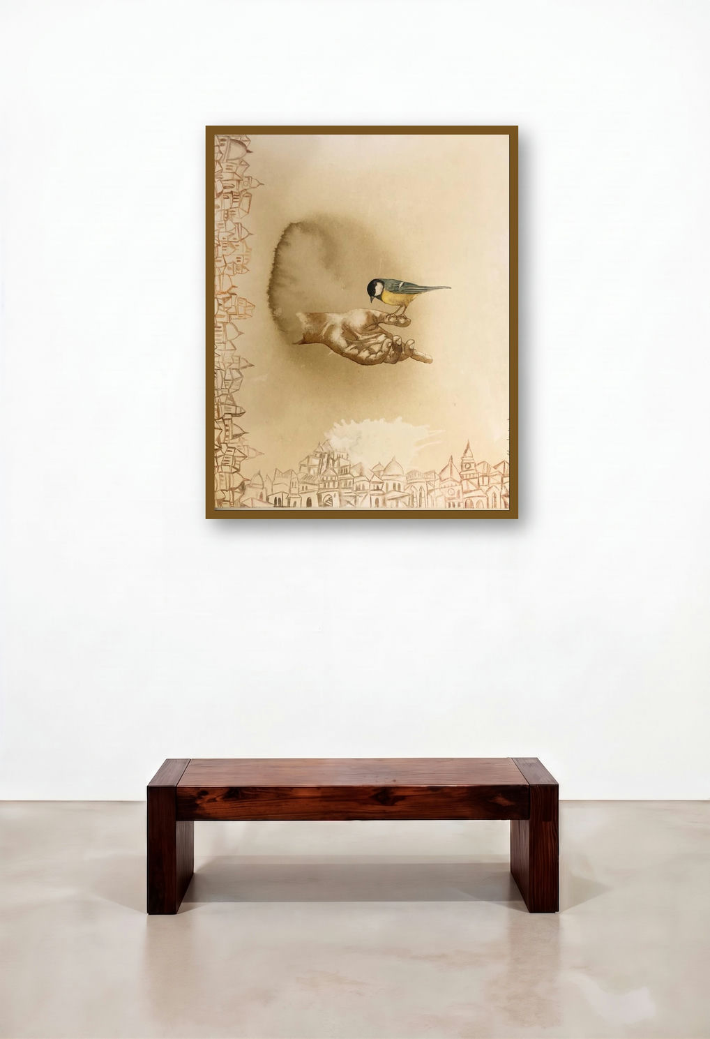 Untitled 2 (Connection) by artist Afza Tamkanat displayed in a Designer Penthouse