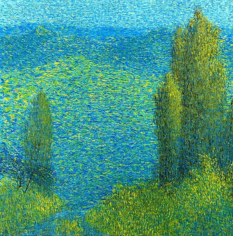 Nature acrylic painting titled 'Untitled 2', 30x30 inches, by artist Suraj Lohar on Canvas