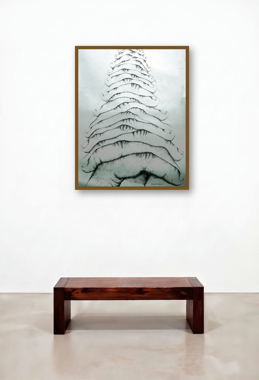 Untitled 2 (Tower of Hands) by artist Pratap Manna displayed in a Coastal Executive Office