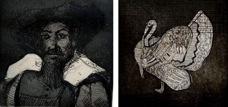 Figurative printmaking titled 'Untitled 2', 12x18 inches, by artist Krishnal Fulwala on Paper