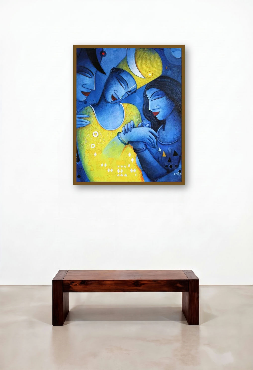 Untitled 2 (Whispers of the Night) by artist Samir Sarkar displayed in a Scandinavian Penthouse