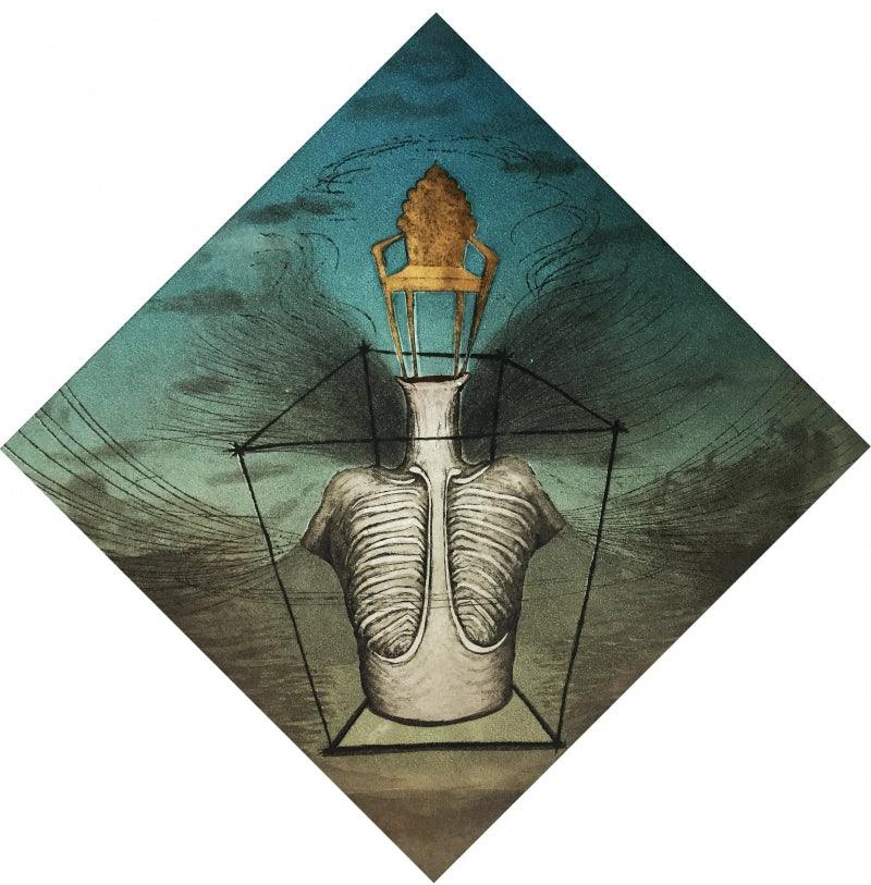 contemporary printmaking titled 'Untitled 2', 24x24 inches, by artist Prashant Kuwar on Paper