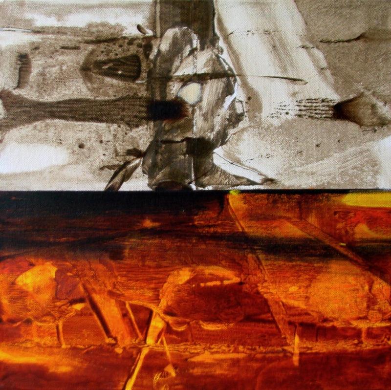 Abstract acrylic painting titled 'Untitled 2', 12x12 inches, by artist Dnyaneshwar Ingle on Canvas