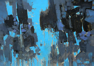 Abstract acrylic painting titled 'Untitled 2', 36x48 inches, by artist Sagar Bondre on Canvas