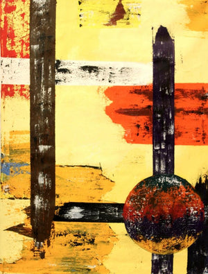 Abstract acrylic painting titled 'Untitled 2', 48x36 inches, by artist Rasid Pathan on Canvas