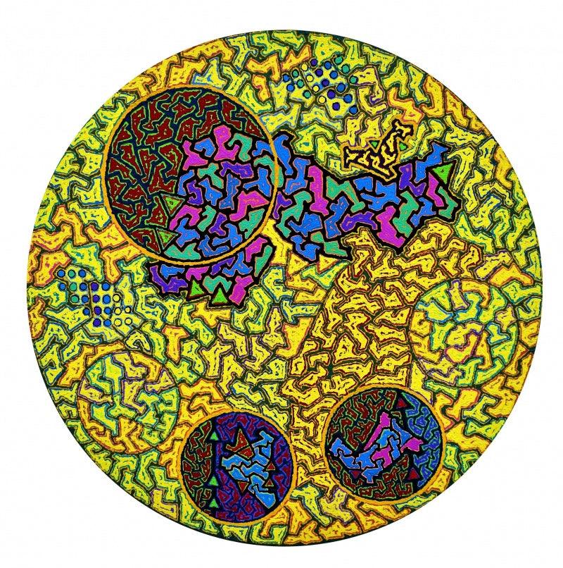 Abstract acrylic painting titled 'Untitled 2', 30x30 inches, by artist Nitin Dongare on Canvas