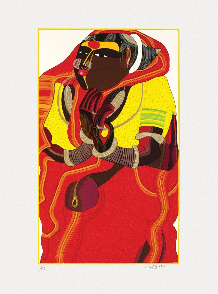 Figurative serigraphs painting titled 'Untitled 2', 30x22 inches, by artist Thota Vaikuntam on Paper