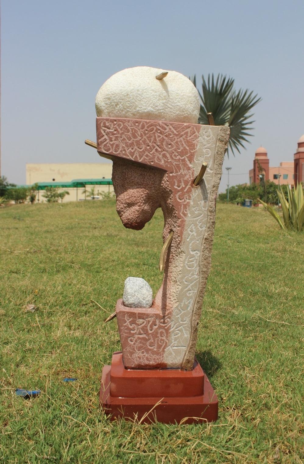 Figurative sculpture titled 'Untitled 2', 20x10x6 inches, by artist Yogesh Prajapati on Sandstone