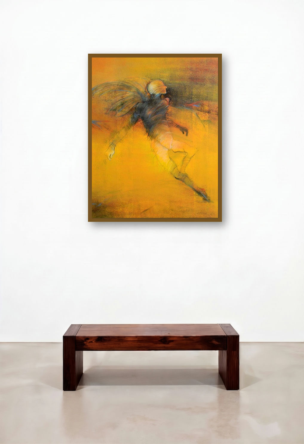Untitled 2 (Flight of Fantasy**) by artist Sajal Patra displayed in a Art Deco Hotel Lobby