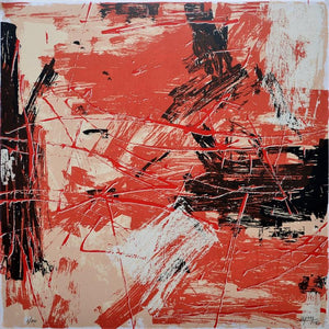 Abstract serigraphs painting titled 'Untitled 2', 24x24 inches, by artist Ajay Choudhary on Paper