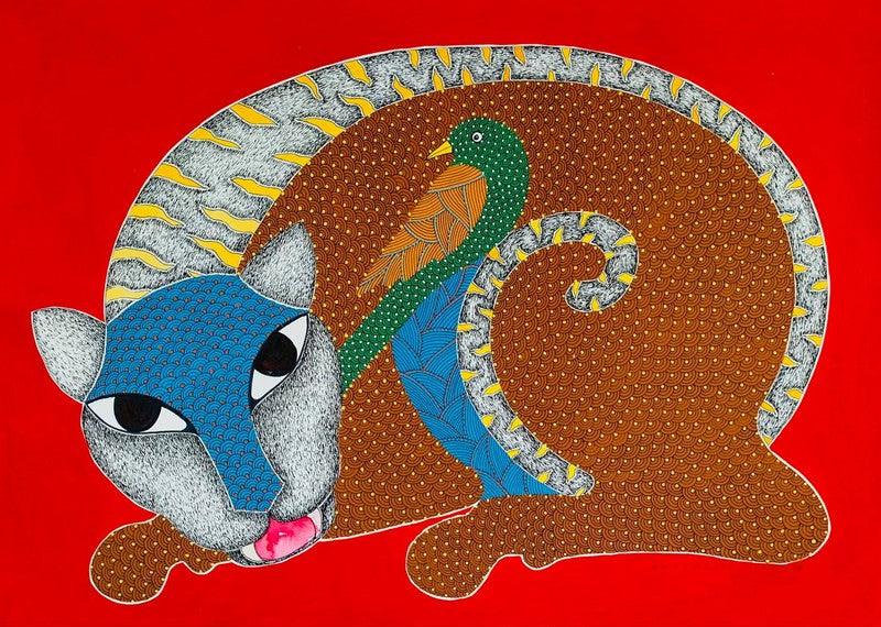 Animals acrylic painting titled 'Untitled 2', 22x30 inches, by artist Venkat Shyam on Acid Free Paper
