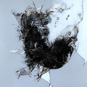 Abstract mixed media painting titled 'Untitled 2', 36x36 inches, by artist Sonam Sikarwar on Canvas