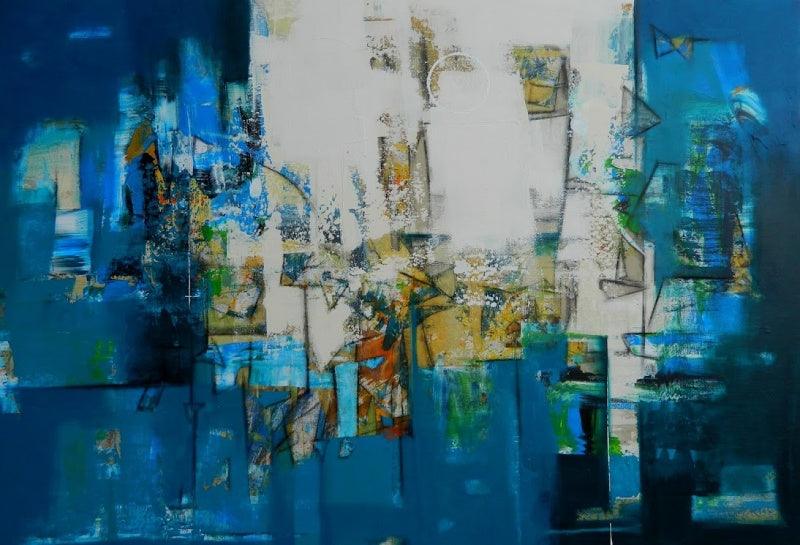 Abstract acrylic painting titled 'Untitled 2', 30x30 inches, by artist Stalin Joseph on Canvas