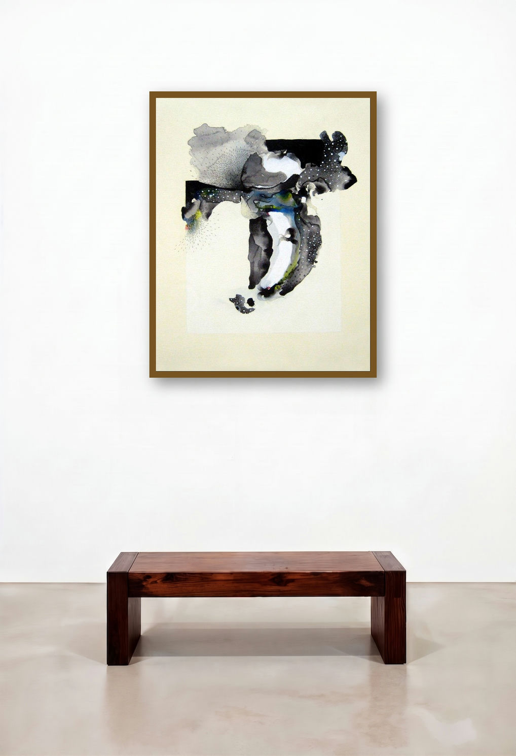 Untitled 2 (Cosmic Dance: An Abstract Composition in Ink and Wash)