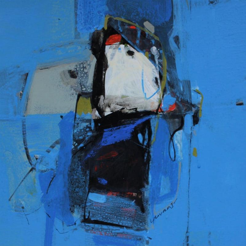 Abstract acrylic painting titled 'Untitled 2', 10x10 inches, by artist Yuvraj Devkar on Paper