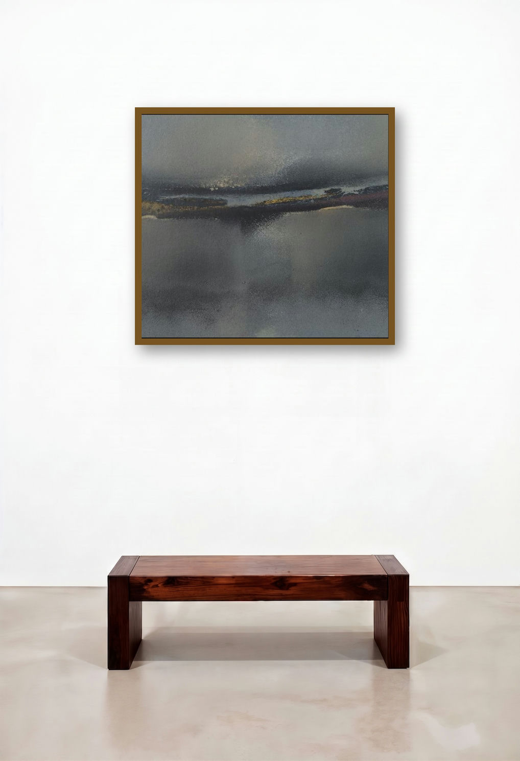 Untitled 2 (Twilight's Embrace**) by artist Hemant Dhane displayed in a Coastal Living Room