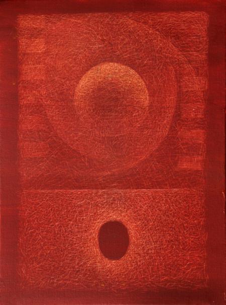 Abstract oil painting titled 'Untitled 2', 12x16 inches, by artist Hanumanth Devulapalli on Canvas
