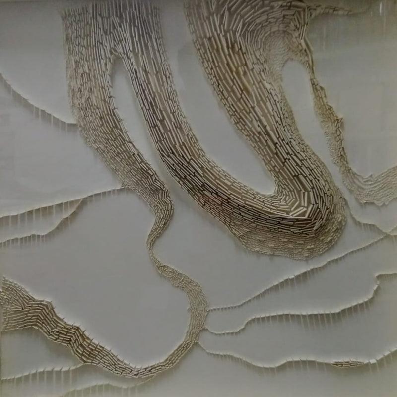 Abstract mixed media titled 'Untitled 2', 18x18 inches, by artist Ganesh Selvaraj on Board