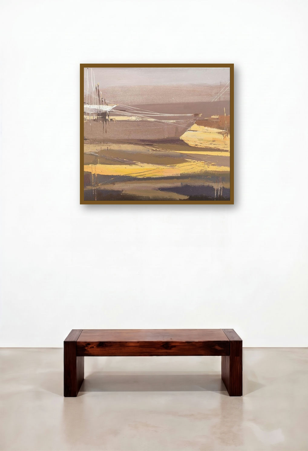 Untitled 2 (Earthy Hues) by artist Hari Dhongade displayed in a Eclectic Reception Area