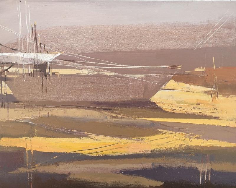 Seascape acrylic painting titled 'Untitled 2', 24x24 inches, by artist Hari Dhongade on Canvas