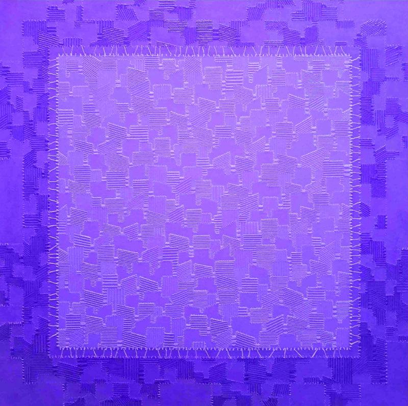 Abstract acrylic painting titled 'Untitled 2', 24x24 inches, by artist Ishwari Manolikar on Canvas