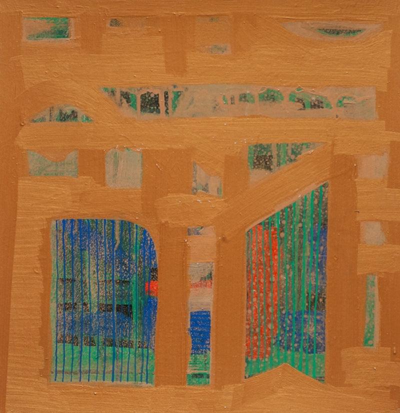 Abstract acrylic painting titled 'Untitled 2', 20x20 inches, by artist Arvind Hate on Board